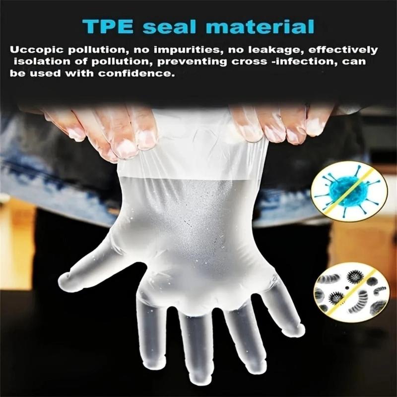 100pcs Removable Disposable Gloves, Clear Plastic Gloves, Durable Cleaning Gloves