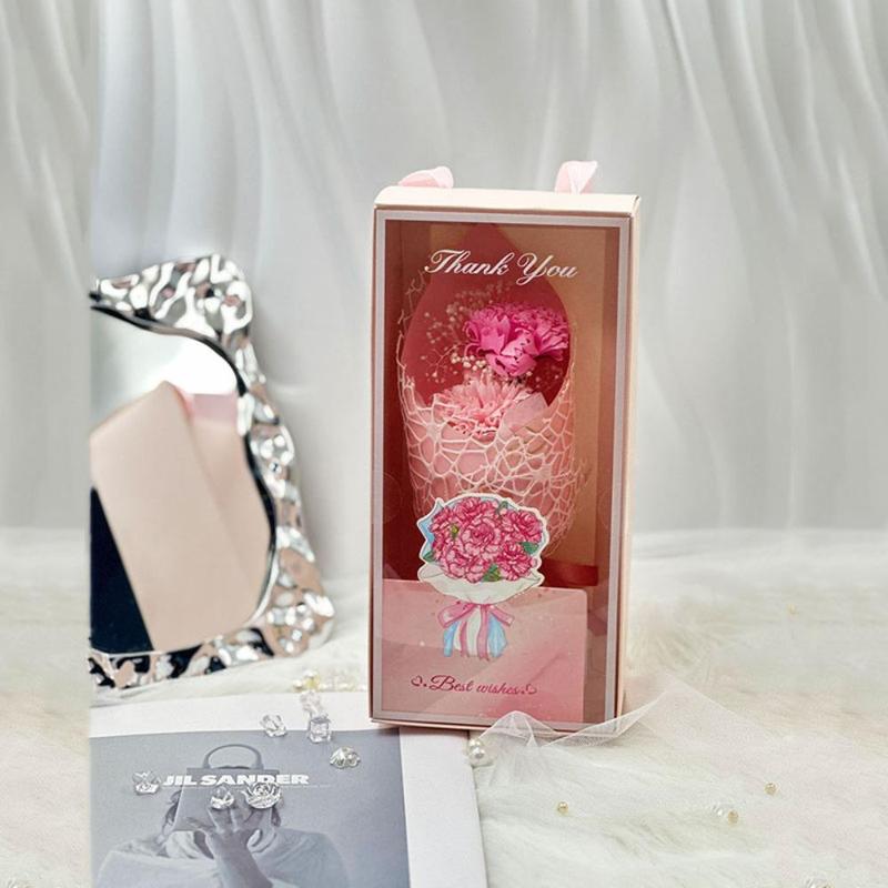 [Clearance] Thank You Gift Box, 1 Box Flower Bouquet & Gift Card, Gift Box for Birthday Wedding Party