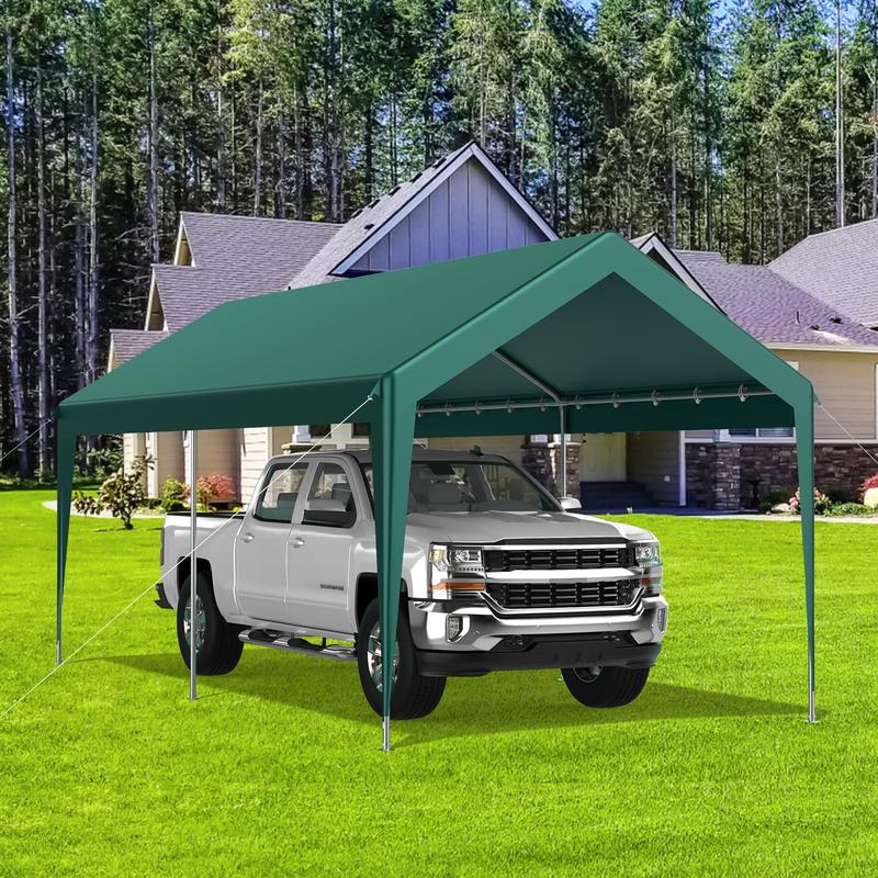 LITTLE HAPPY HOME 12x20FT Premium Heavy-Duty Carport, Versatile Portable Auto Shelter & Boat Cover, UV-Proof & Waterproof Canopy with Enhanced Wind Stability£¨Green£©