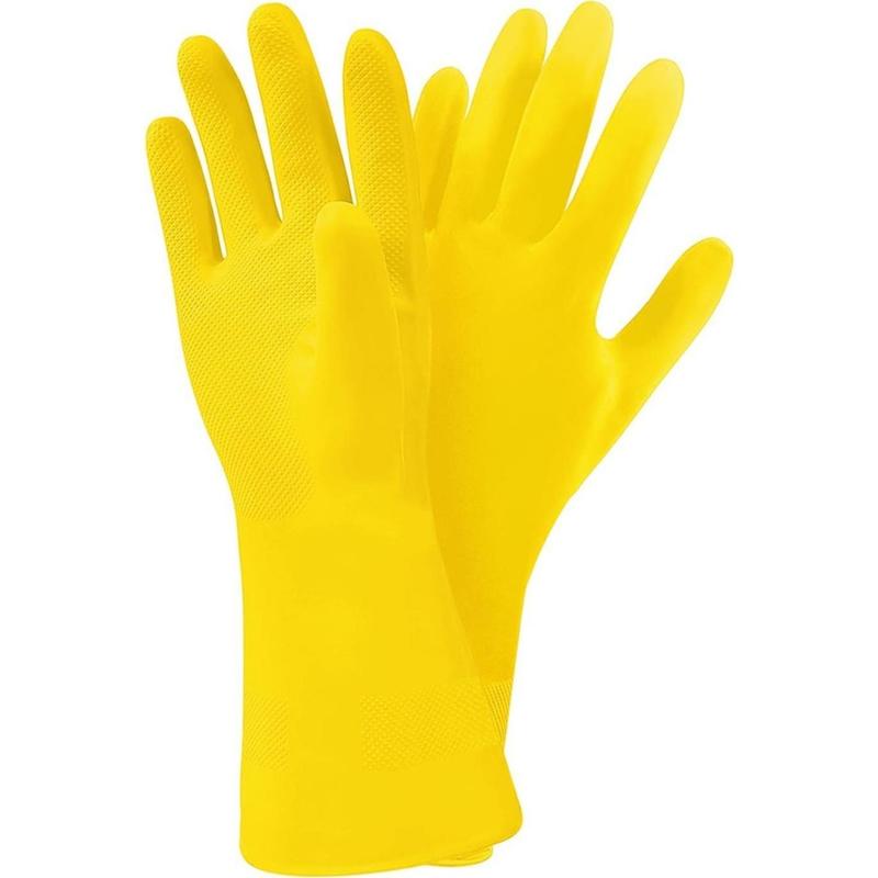 3 Pack Yellow Cleaning Gloves, Professional Natural Rubber Latex Gloves, 3 Pairs(Good thing)