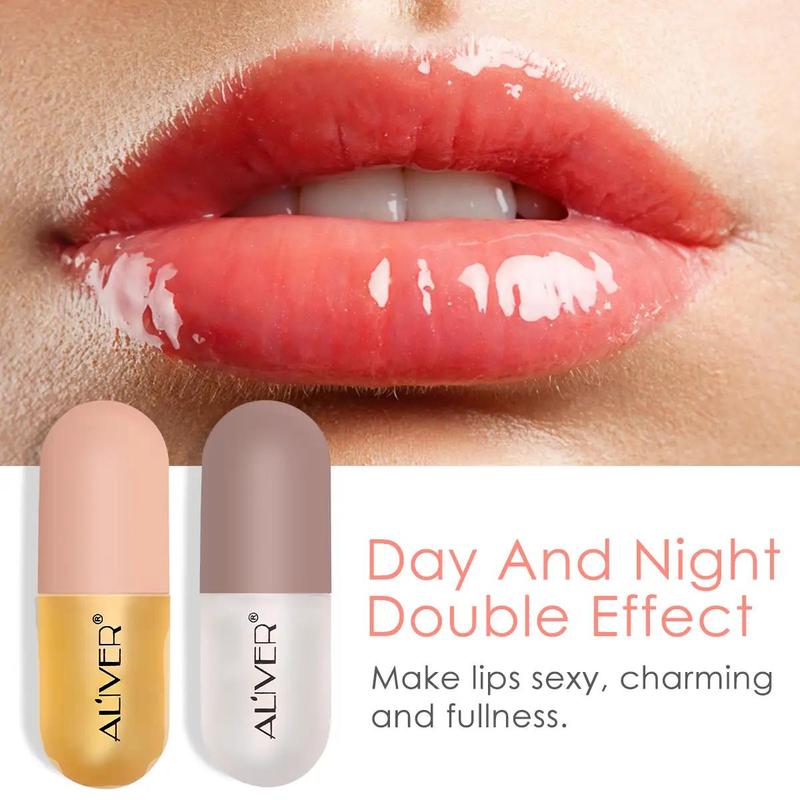 Day & Night Use Lip Plumper, 2 Counts/set Vitamin E & Natural Ginger Oil Lip Plumper, Lip Care Product for Women & Girls