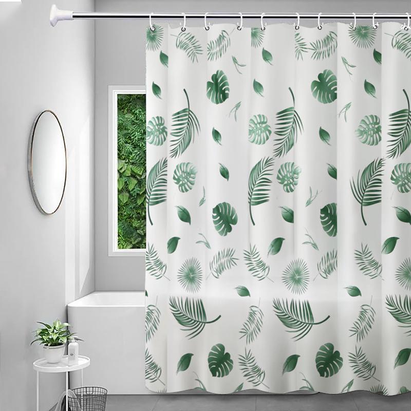 Floral Pattern Shower Curtain, Multi-size Waterproof Mildew Proof Adjustable Foldable Shower Curtain with Hook, Bathroom Supplies for Home Dormitory Hotel Salon