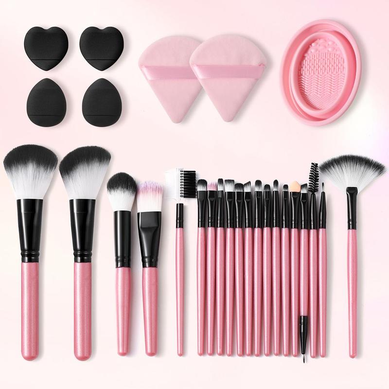 Summer Face Makeup Tool Set, 27pcs/set Portable Travel Facial Makeup Tool Kit, Facial Makeup Tools for Daily Use, Professional Makeup Tools for Women