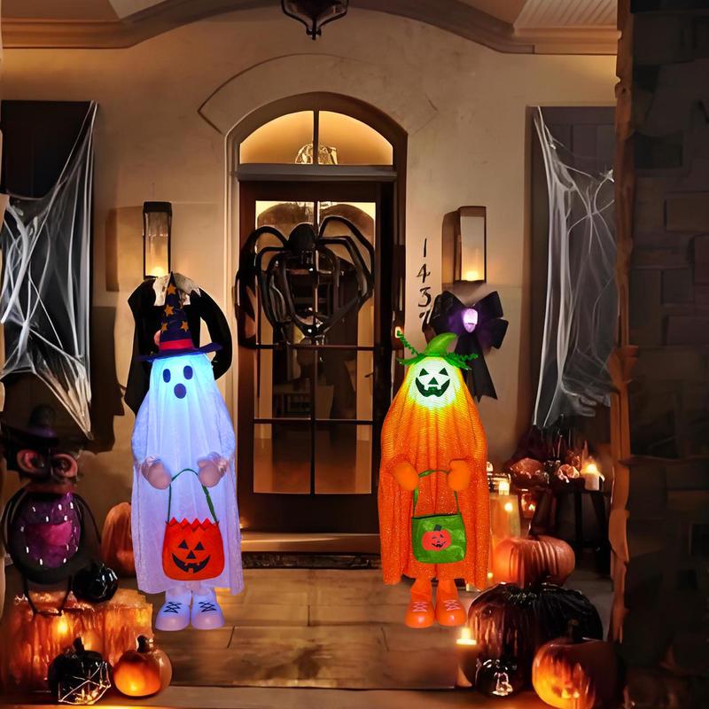 Ghost Design Halloween Decoration, 1 Count Cute Ghost with LED Light, Halloween Decorations for Home Party (Battery Required, without Battery), Fall Gifts