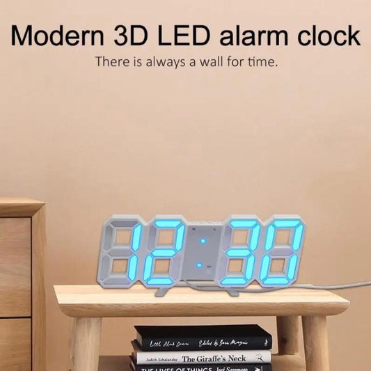 LED 3D Digital Table Clock with Temperature Display, Happy Ramadan Decorative Simple Modern Digital Clock, Desktop Alarm Clock for Kitchen Bedroom Office Decor, Desktop Decoration Ornaments for Home & Office, Bedroom Accessories Wall Hanging