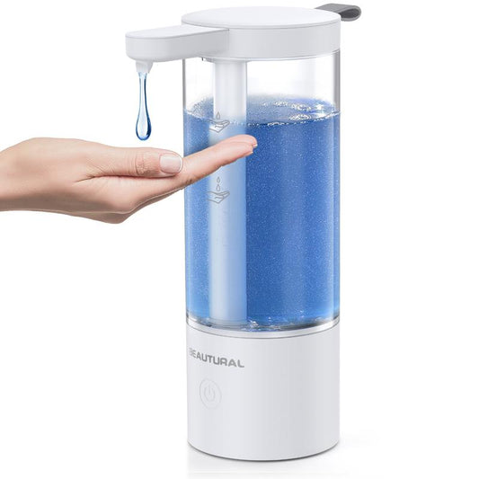 BEAUTURAL Automatic Soap Dispenser Rechargeable, Hand Soap Dispenser Touchless, 17oz/500ml Liquid Soap Dispenser with Infrared Sensor, 2 Dispensing Levels Waterproof