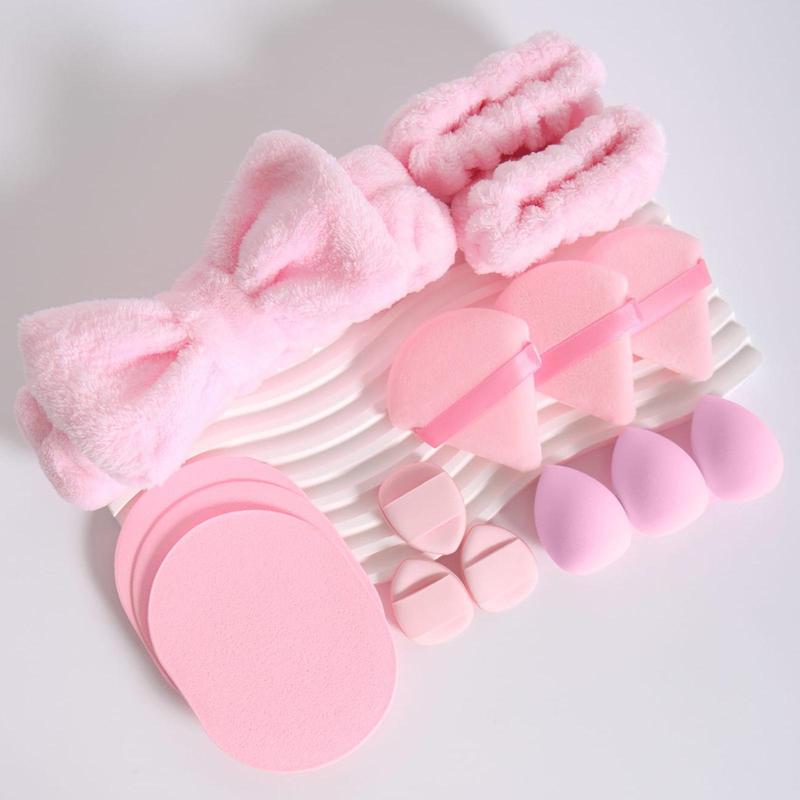 Makeup Tool Set for Women, 15pcs/set Dry & Wet Use Makeup Puff for Facial Detailing, Multi-use Facial Makeup & Face Washing Sponge for Daily Use, Cruel Summer