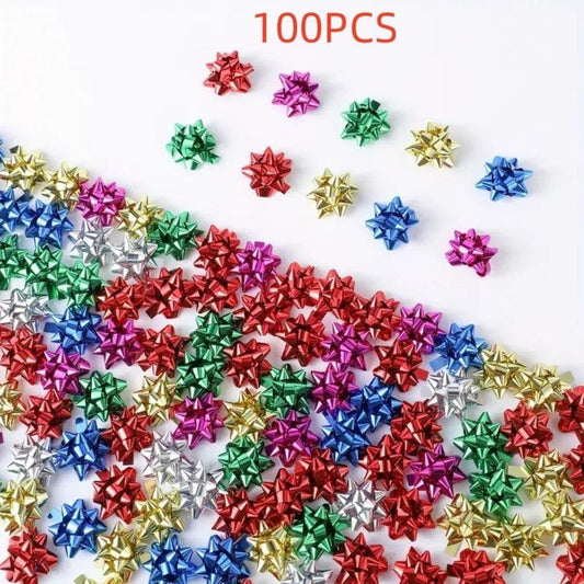 Colorful Star Flower for Gift Box Decoration, 100pcs/set Mini Romantic Star Flower Decoration for Gift Packaging, Spring Decor 2024 DIY Gift Wrapping Decoration Accessory, Gift Packaging Supplies