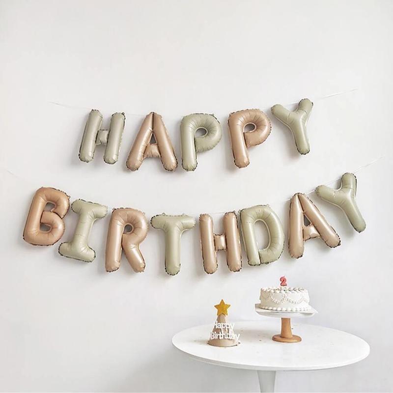 13pcs/set Happy Birthday Balloon Set, 16in Letter Birthday Balloon, Baby Shower Balloons, Party Decor