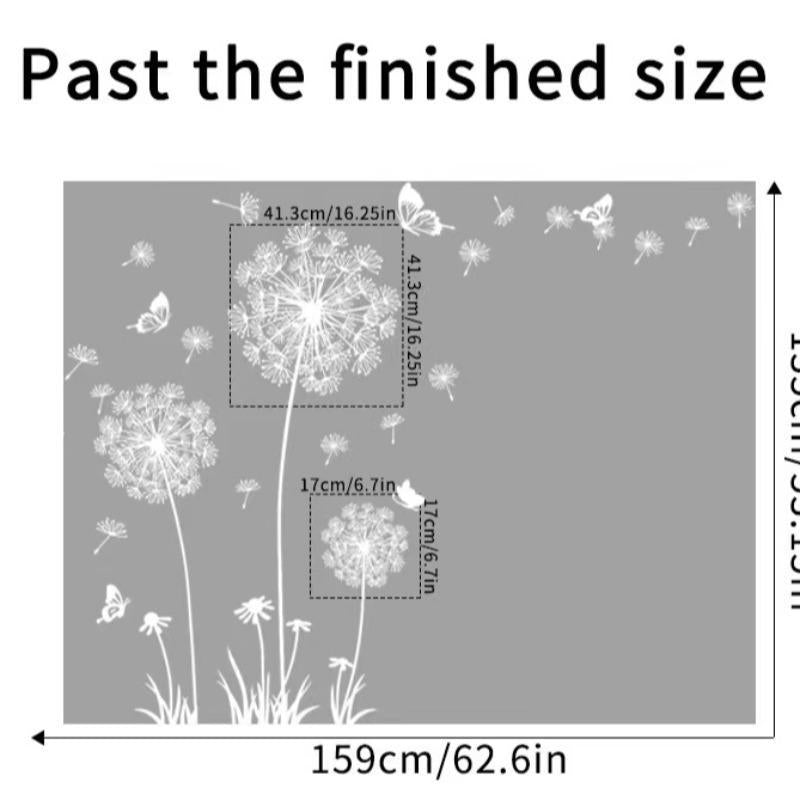 1 Set Dandelion Pattern Wall Sticker, Self Adhesive Wall Decor, Decorative Sticker for Home Living Room Bedroom