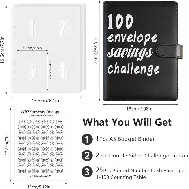 [Free shpping]100 Envelope Saving Challenge Binder, Budget Binder, Money Saving Challenge Book, Saving Challenge Notebook,Piggy bank , Money Organizer, Budget Planner Book For Budgeting.