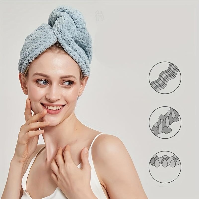 Absorbent Soft Hair Towel (1 Piece), Quick Drying Hair Towel, Bath Shower Hair Towel Wrap, Hair Drying Wrap Cap,  Bathroom Accessories