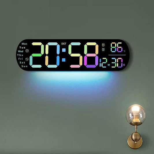 Multi Functional LED Display Clock, Digital Wall Clock with Adjustable Atmosphere Light, Battery/USB Type Wall Clock with Remote Control, Room Decor, Home Decor (battery Not Included)