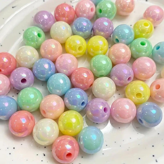 920pcs Mix Color Acrylic 10mm Loose Round Beads, Multi Color Acrylic Beads for DIY Handmade Jewelry Decoration