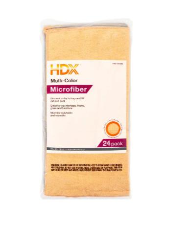 "HDX 16 in. x 16 in. Multi-Purpose Microfiber Towel (24-Pack)"