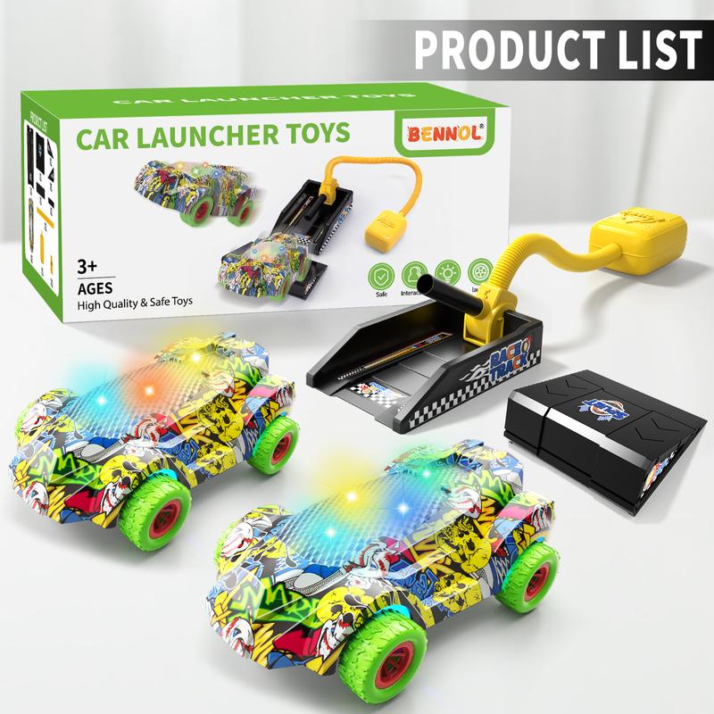 Car Launcher Toys Sets with 2 Cars, Car Indoor Outdoor Toys Gift