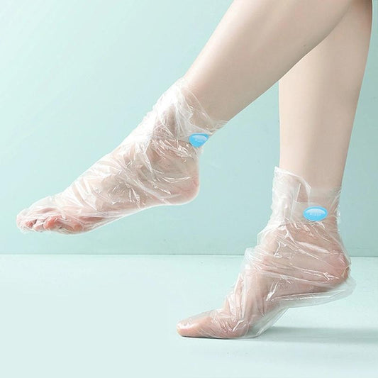 Plastic Disposable Socks, 100pcs Clear Paraffin Wax Bath Liners for Feet, Disposable Foot Cover, Foot Care Socks