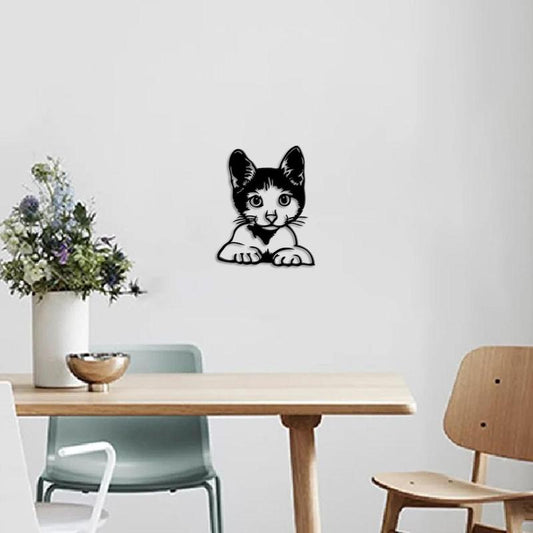 Cute Cat Design Wall Art, Metal Wall Decor, Wall Hanging for Home Living Room Bedroom Kitchen Bathroom