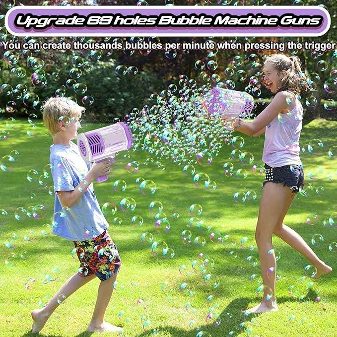 New Bubble Machine, Color Bubble Machine,69 Hole Bubble Machine, Ideal For Ages 1-12, And a Rechargeable  With Lights, Music, And Leak-Proof Design, Perfect For Birthdays And Outdoor Fun