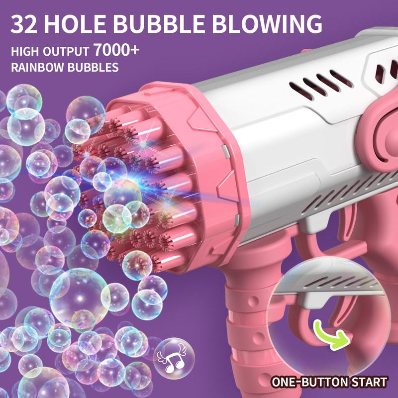 32-hole Bubble Machine Toy, Outdoor Electric Bubble Maker Toy, Bubble Blower Toy, Bubble Machine for Birthday Party, Wedding, Outdoor Play