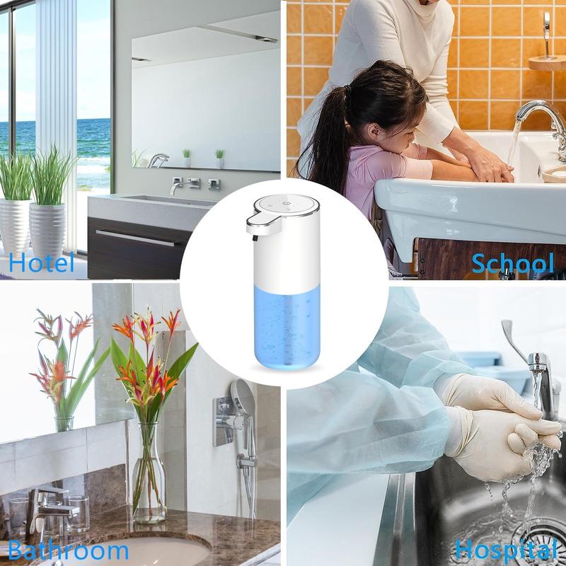 Automatic soap Dispenser touchless Kitchen Dish Automatic Liquid Soap Dispenser 4 Adjustable Soap Dispensing Levels Wall Mount for Bathroom Kitchen School Hotel, Liquid Hand Soap Dispenser Installation Rechargeable Waterproof