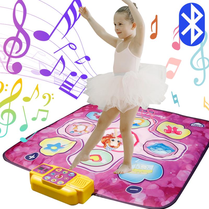 Bluetooth Dance Mat Toys for Girls 3-6 Years Old Musical Educational Dance Pad Game Toys Christmas Birthday Gifts for Kids