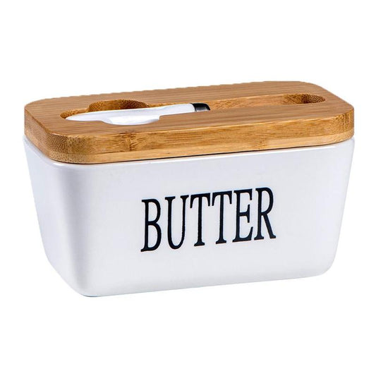 Ceramic Butter Box with Lid & Spatula, Butter Storage Box, Household Butter Container, Home Organizer for Kitchen