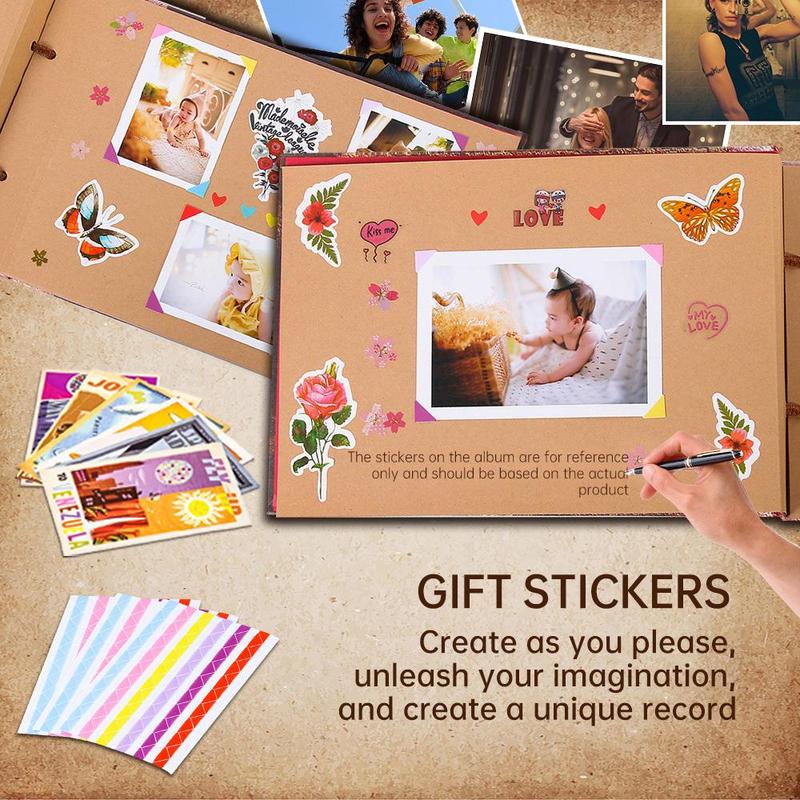 Retro Adventure Photo Album, 1 Set Sticky Creative Handmade Souvenir Album With Accessories & Packaging Box, DIY Creative Photo Album For Home Use, for 3D Baby Photo, Summer Gift