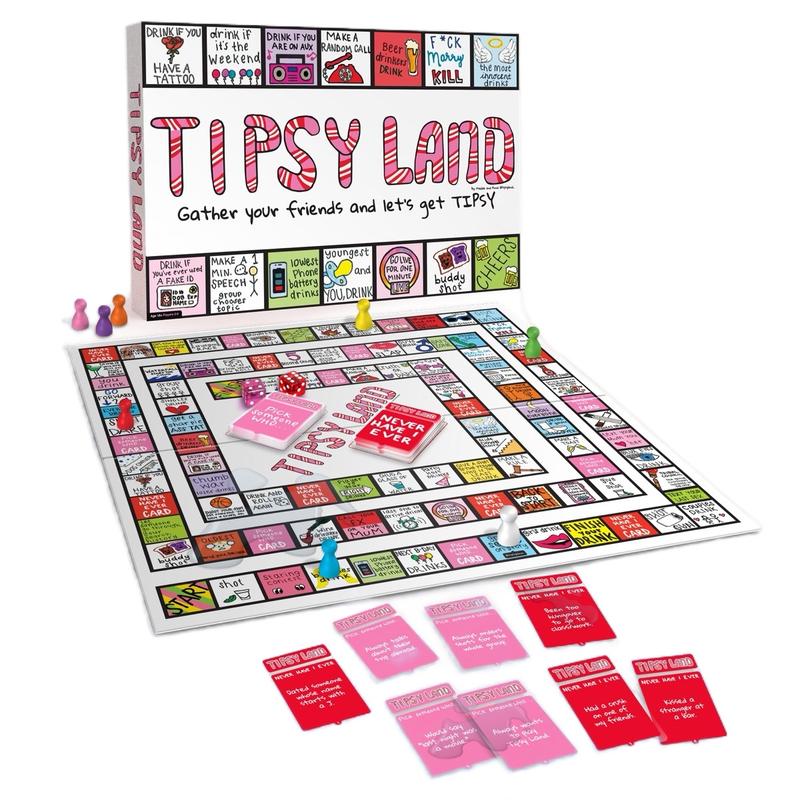 Tipsy Land Party Board Game - Fun Adult Drinking Game - Perfect for Girl's Night, Bachelorette Party - Created by Two Women from Texas