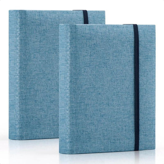 2 PACK Photo Album 4x6, Small Mini 4x6 Photo Album 100 Pocket Photo Book Small Mini Photo Book Mini Small Picture Book Vertical Photo Album 4x6 Linen Cover Portable Easy to Classify (Blue) Decor Gift