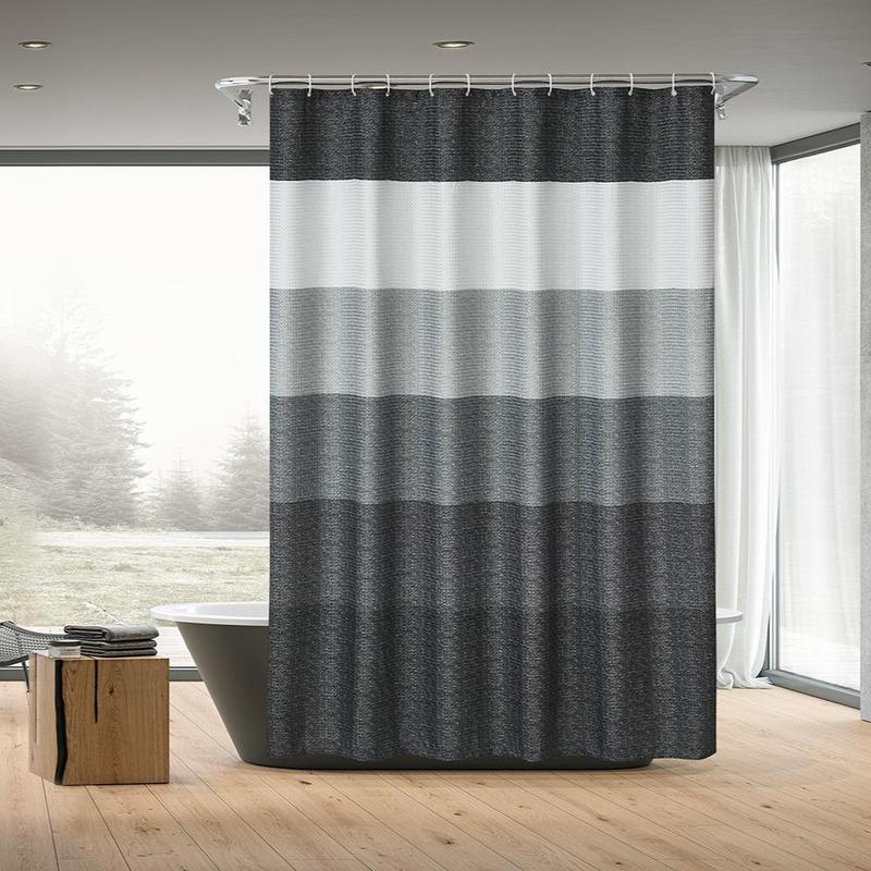 Modern Geometric Waffle?Print Shower Curtain, Waterproof Shower Curtain with 12 Hooks, Bathroom Supplies for Home Use, Bathroom Decor