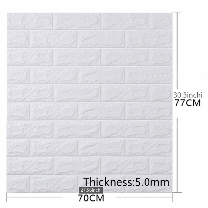 1 Piece Self-adhesive Waterproof Foam 3d Three-dimensional Brick Pattern Sticker, For Living Room, Bedroom, Laundry, Kitchen, Fireplace, Tv Wall Decoration