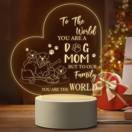 Dog Mom Gifts for Women, Dog Lovers Birthday Gifts for Women, Christmas Gifts for Mom from Daughter Son Acrylic Night Light for Dog Mom