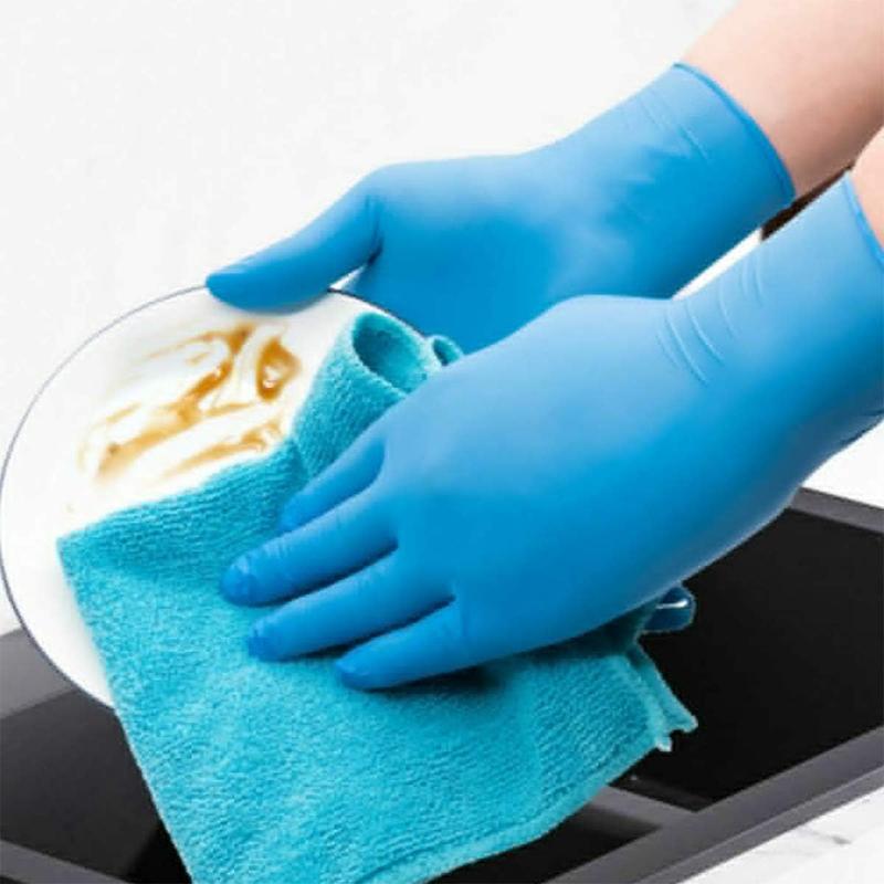 100PCS Gloves, Latex Free, Powder Free, Non-Sterile,Food Handling Use (Large, Blue #1)