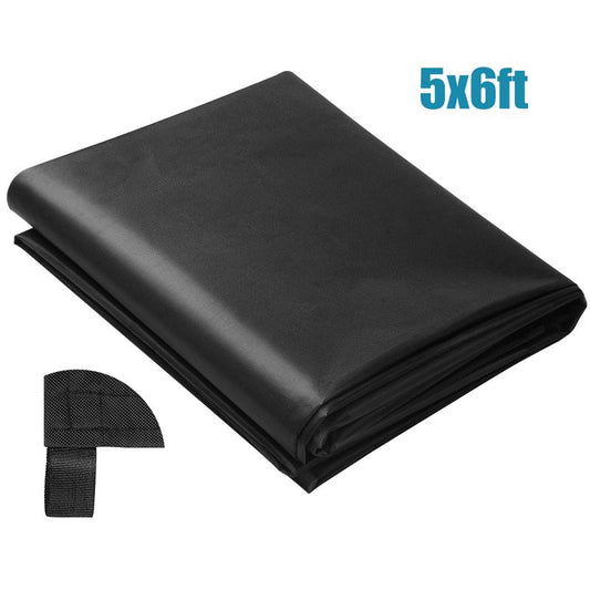 Waterproof Tarp Cover£º 5x6 ft Waterproof Black Tarpaulin with Reinforced Webbing Loops for Roof, Camping, Pool, Rip & Tear Proof