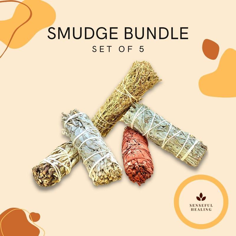 Sage Smudge Bundles (Set of 5) Smudging Kit for Energy Work and Spiritual Wellness