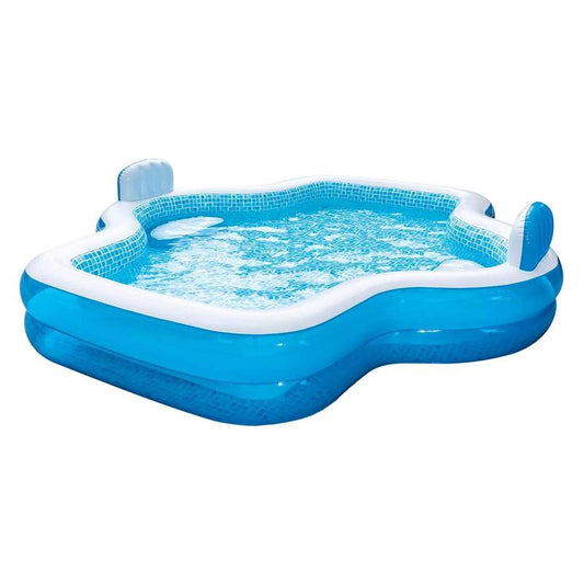 "10-Foot Elegant Family Pool with 2 Inflatable Seats & Backrests: Enhanced Version"