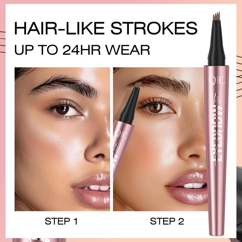 4-fork Eyebrow Pencil, Long Lasting Eyebrow Pencil, Brow Styling Brush, High Pigmented Brow Shading and Filling Pencil, Makeup Tool, Easy To Apply