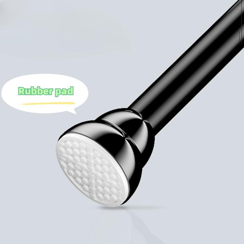 Stainless Steel Shower Curtain Rod, Punch Free Adjustable Rod, Multifunctional Telescopic Rod for Closet Balcony