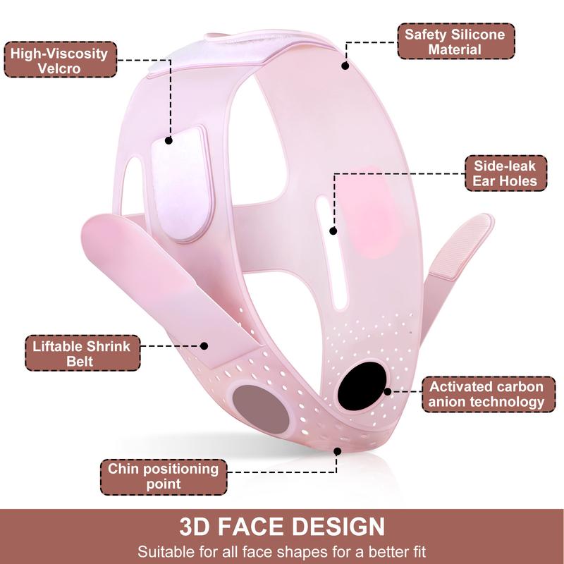 JUSRON Double Chin Reducer V Line Face Lifting Tape Face Strap, Soft Silicone Chin Strap Face Shaper to Removing Double Chin for Women and Men, Summer Trending