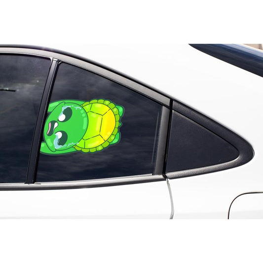 Blown Away Turtle - Window Cling