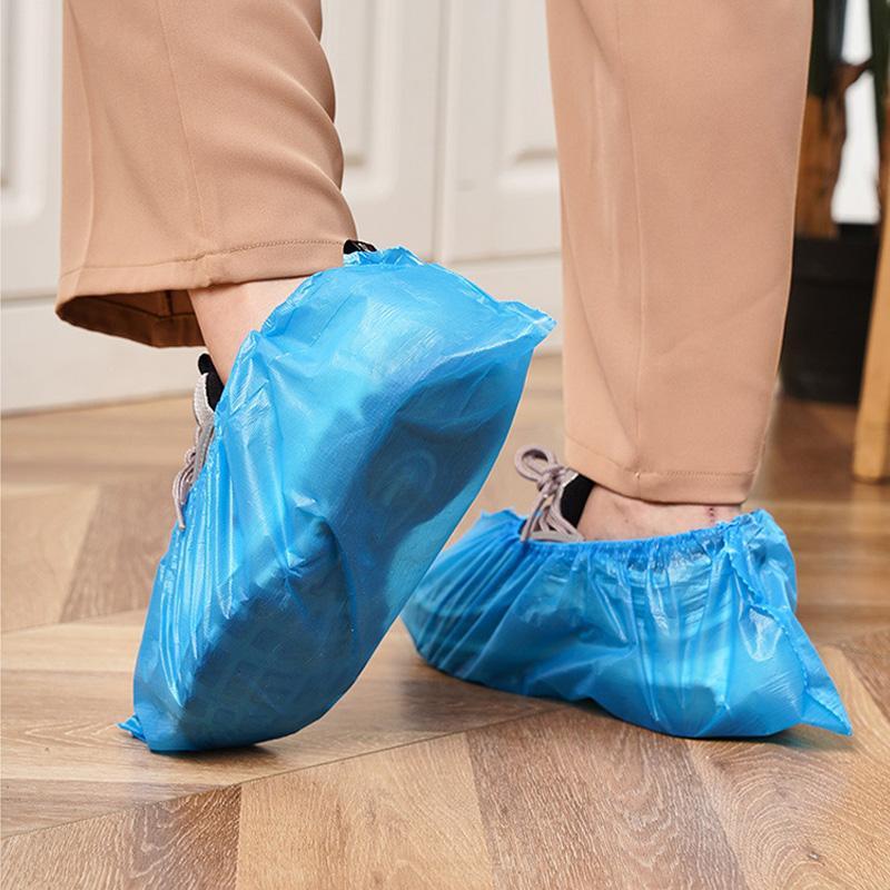 50pcs Disposable Shoe Cover, Waterproof Plastic Shoe Cover, Household Indoor Shoe Dust Cover