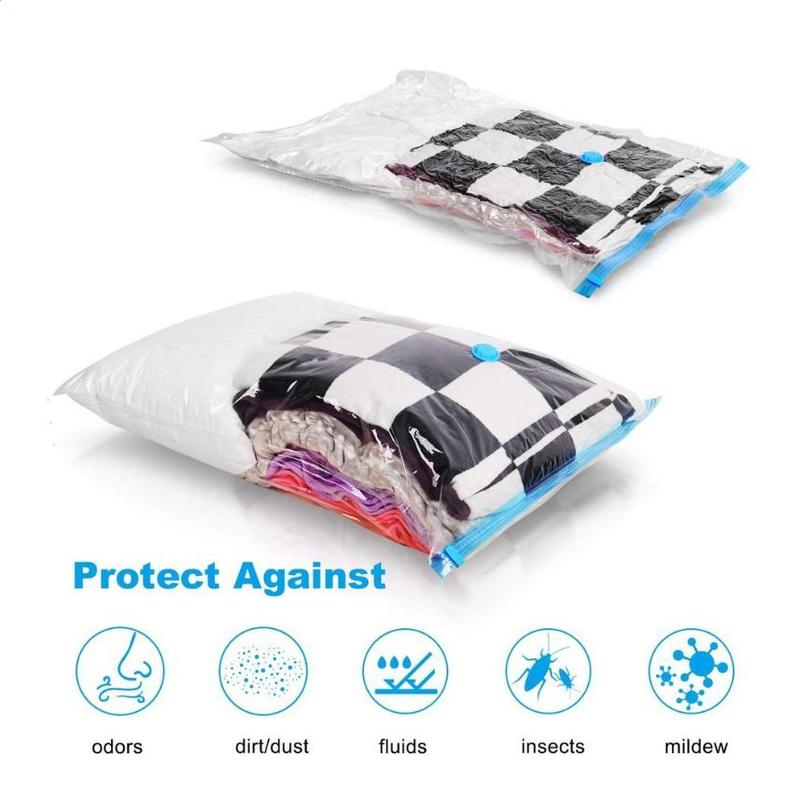 Household Clothes Storage Bag, 1 Count Thickened Compression Bag, Transparent Bag, Vacuum Compression Bag for Quilt, Bedding, Clothes, Bedroom Accessories