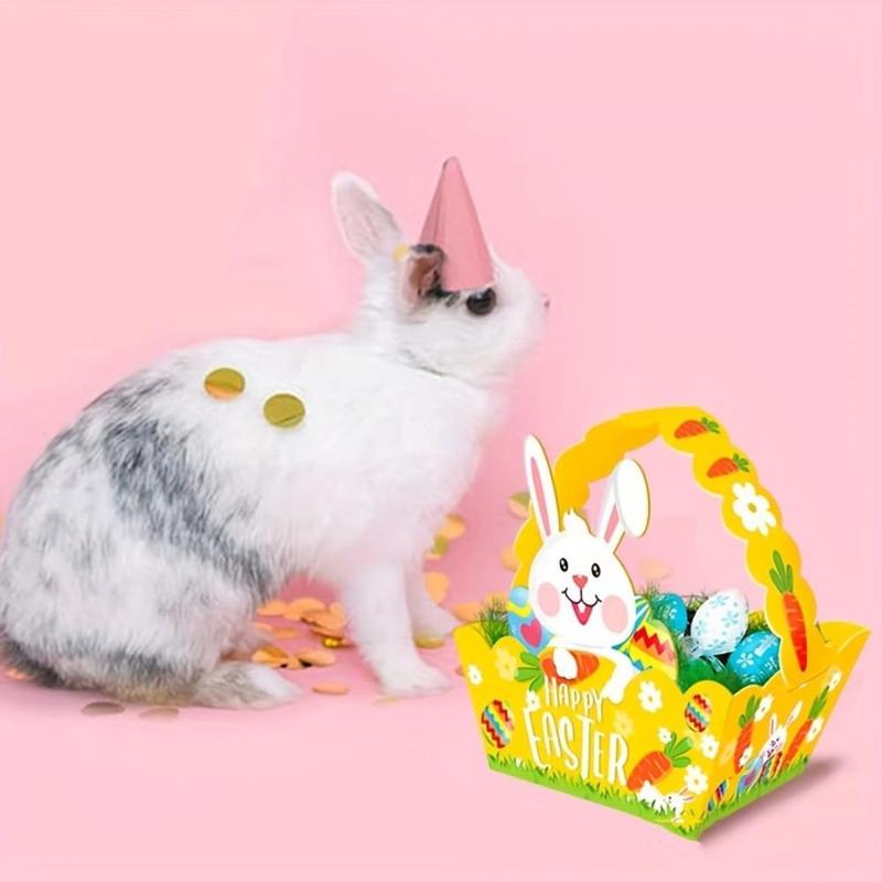 Easter Cute Cartoon Animal Candy Box, 4 Counts Ramadan DIY Paper Candy Chocolate Packaging Basket, Festive & Party Supplies, Summer Essentials