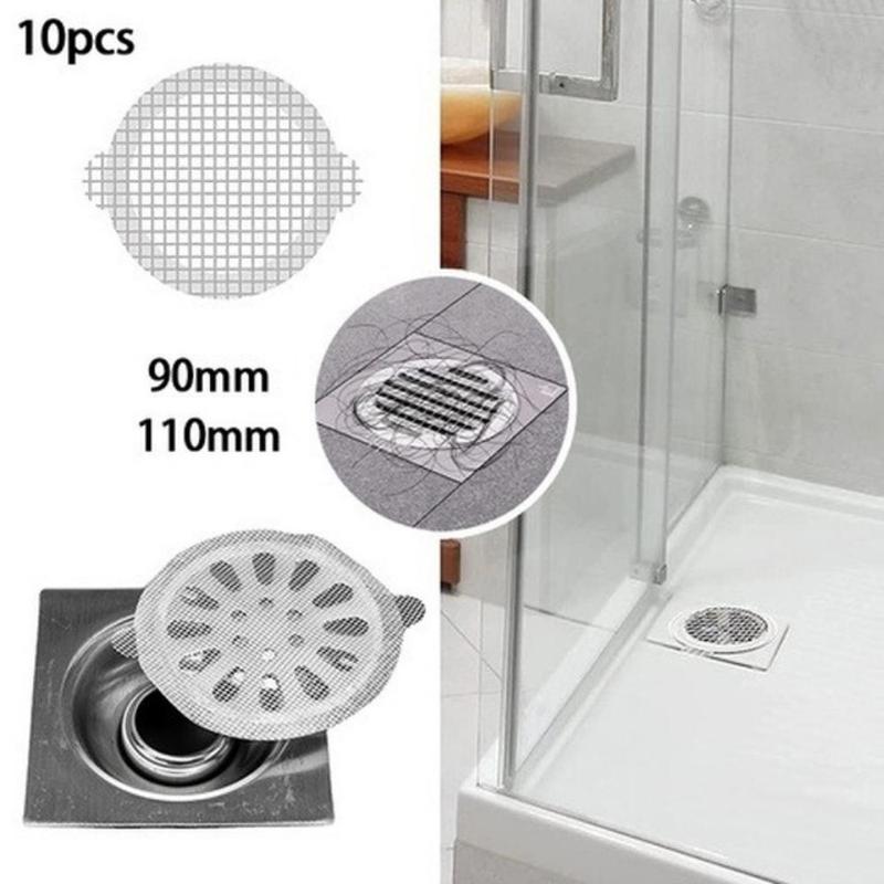 10pcs/pack Disposable Round Floor Drain Stickers, Anti-clogging Floor Drain Stickers, Sink Strainers For Kitchen & Bathroom