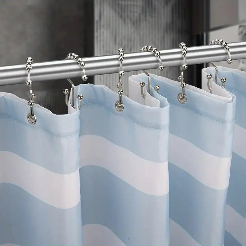 2pcs Stainless Steel Curtain Rod Buckle, Dual-ended Bathroom Curtain Buckle, Bathroom Accessories for Curtain