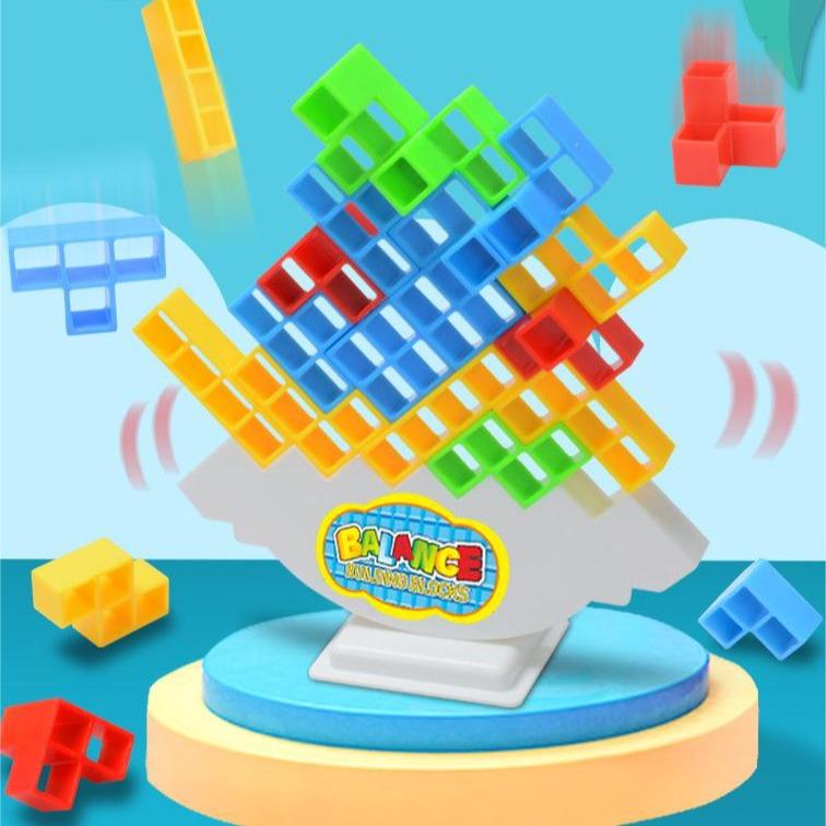 [Autumn Sales, Free Shipping]Stack Attack Game - 48 PCS BALANCE Viral Educational Balance Stacking Block Board Game For Family Game Nights - Multicoloured Gift Set For Boys and Girls