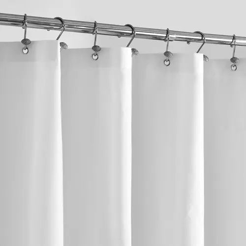 Waterproof Fabric Shower Curtain Liner with 3 Magnets - Soft Hotel Quality Cloth Shower Liner, Standard Size 72x72, White