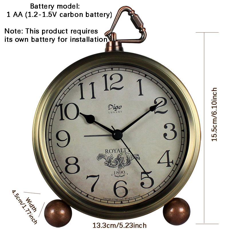 Vintage Metal Alarm Clock, 1 Count?Creative Electronic Clock, Luminous Personalized Silent Clock for Home Office?[Battery Required, without Battery]