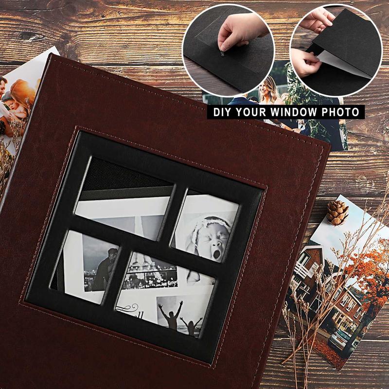 Large Capacity Family Photo Album, 1 Count PU Leather Photo Album, Photo Organizer, Home Decor Photo Organizer for Home Office